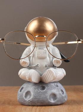 创意桌面收纳支架放置眼镜宇航员底座眼镜展示架可爱太空人摆件