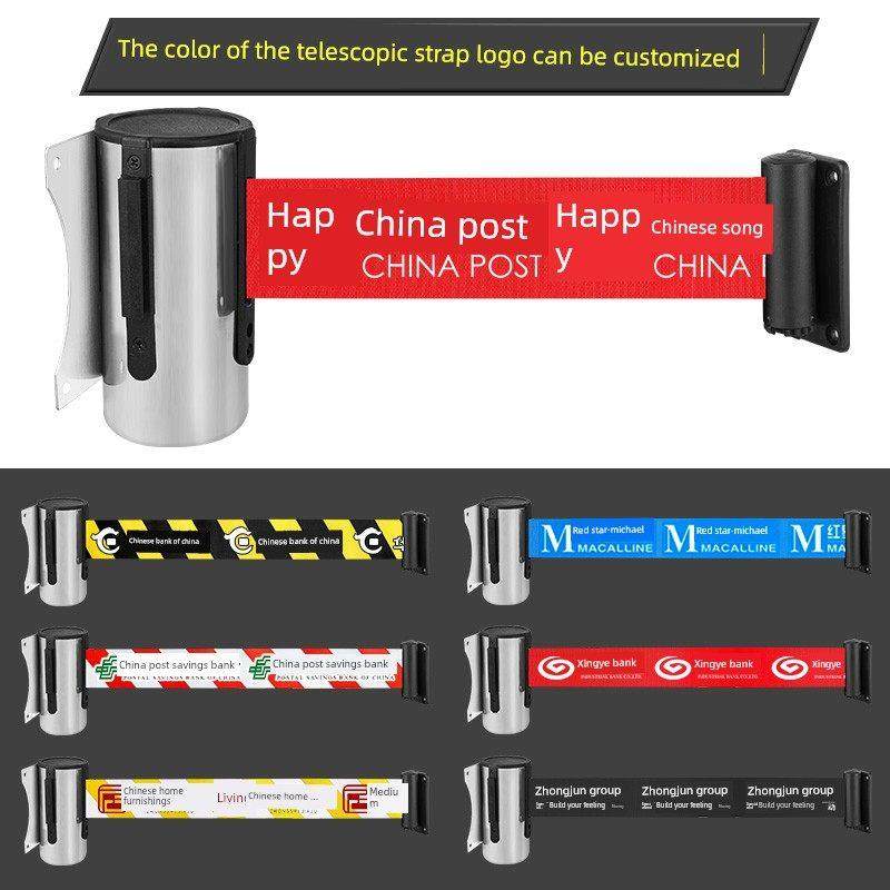 不锈钢挂壁式一米线电梯收银台壁挂伸缩隔离带挂墙2米5米警戒线,五金/工具,护栏/隔离栏,淘宝优惠券,粉丝福利购,淘宝优惠卷