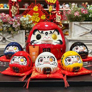 心愿成真许愿达摩开运摆件祈福招财吉祥物家居店铺装饰创意礼品