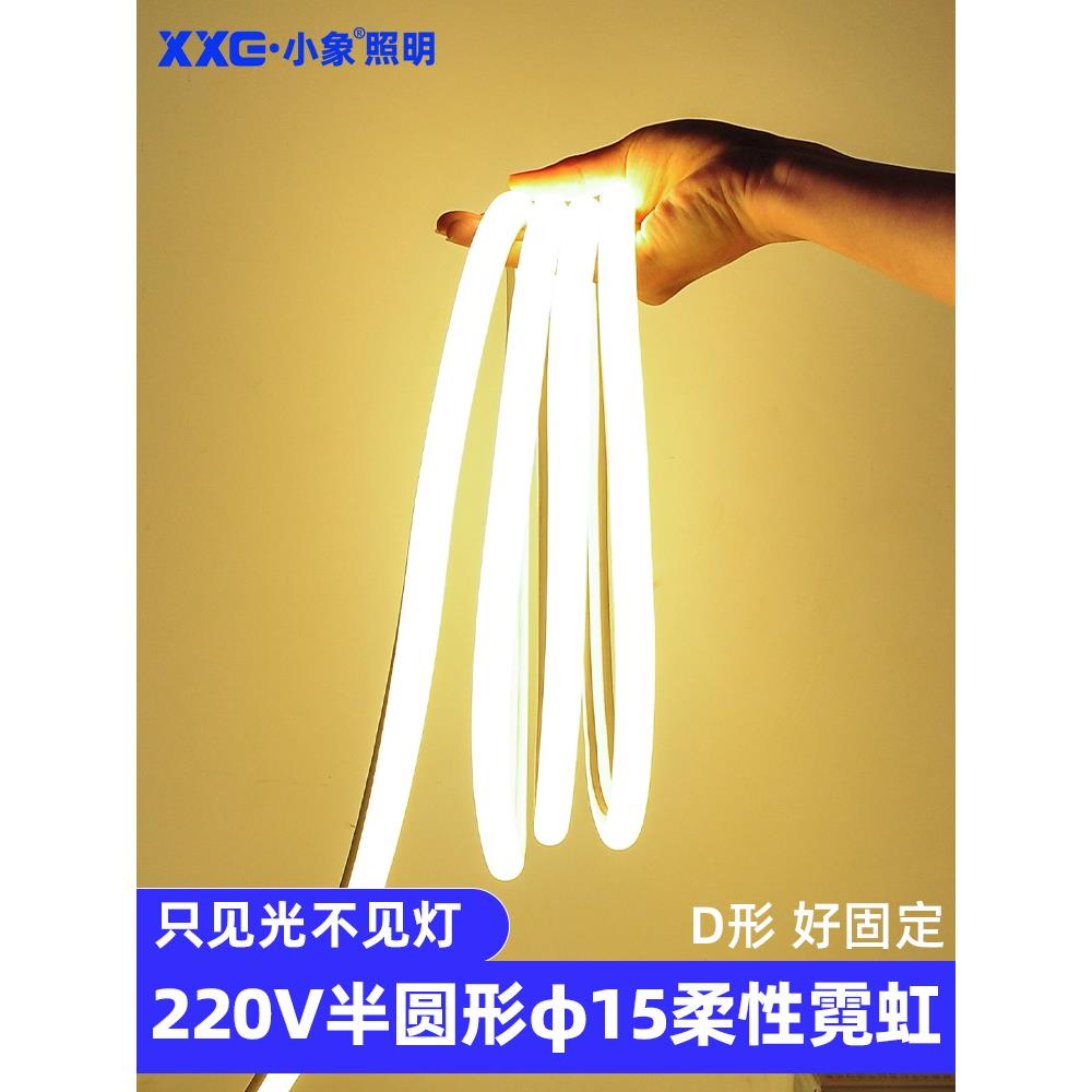 LED灯带柔性霓虹户外防水广告贴片高亮招牌软半圆灯条工程亮化灯