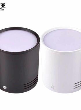 cob明装筒灯led免钻孔黑色5w7w12圆形吸顶吊线 线灯客厅店铺商用