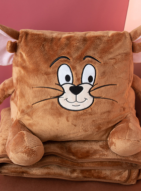 送收纳袋AFGH周边猫和老鼠三角Jerry杰瑞毛绒抱枕毯子靠枕空调毯