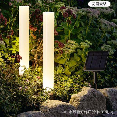 太阳能庭院灯户外防水公园草地灯花园小区现代简约圆柱景观草坪灯