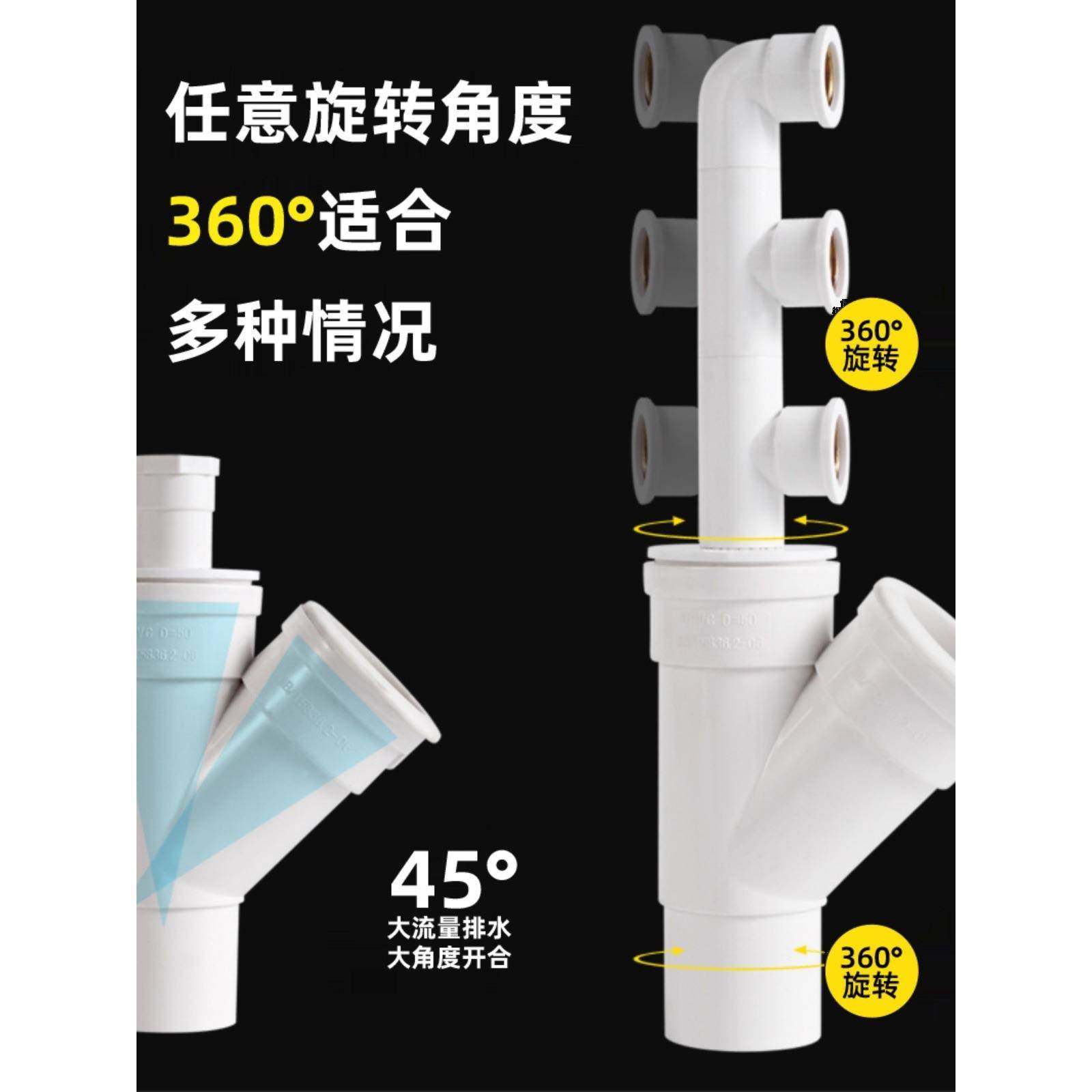 厨房PVC管防臭三通厨宝净水器洗碗机前置空调电器排水管地漏四通,住宅家具,其它家具配件,淘宝优惠券,粉丝福利购,淘宝优惠卷