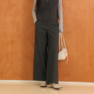 冬季 裤 新款 西装 女AZ44CK603 通勤百搭羊毛显瘦长裤 AIRIQI休闲裤