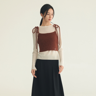 外穿吊带修身 随性短款 马甲女AH44BX506 新款 AIRIQI针织背心冬季