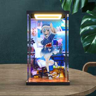 适用POP UP PARADE hololive 噶呜古拉手办回灯亚克力高清收纳盒