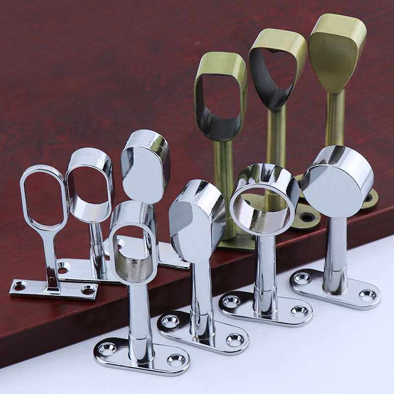 锌合金圆头衣柜橱柜衣通座钢管配件挂衣杆窗帘管座实心加厚毛巾座,基础建材,衣杆,淘宝优惠券,粉丝福利购,淘宝优惠卷