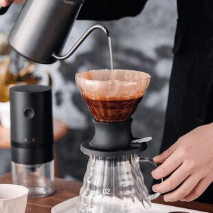 新款 V60滴滤器具 手冲咖啡聪明杯带开关日式 家用玻璃硅胶浸泡式