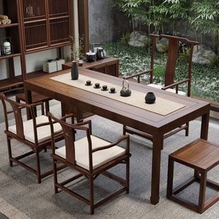 实木茶桌椅组合禅意茶室泡茶桌客厅家用小茶台阳台茶桌 茶馆新中式