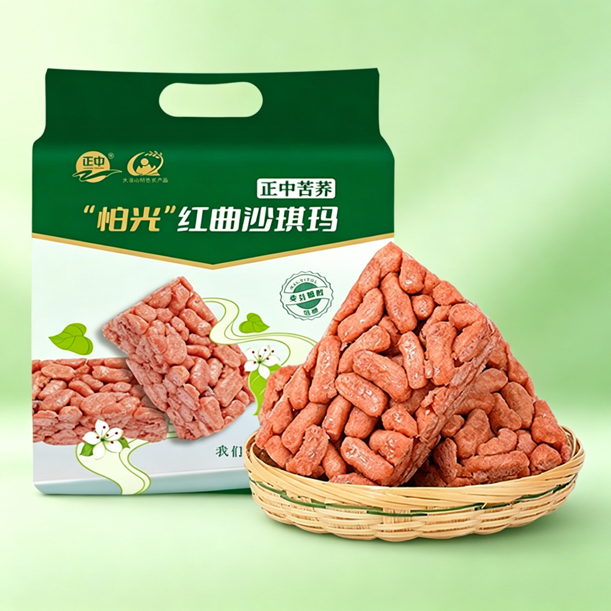 正中大凉山麦芽糖醇苦荞红曲味沙琪玛468g休闲零食办公室代早餐