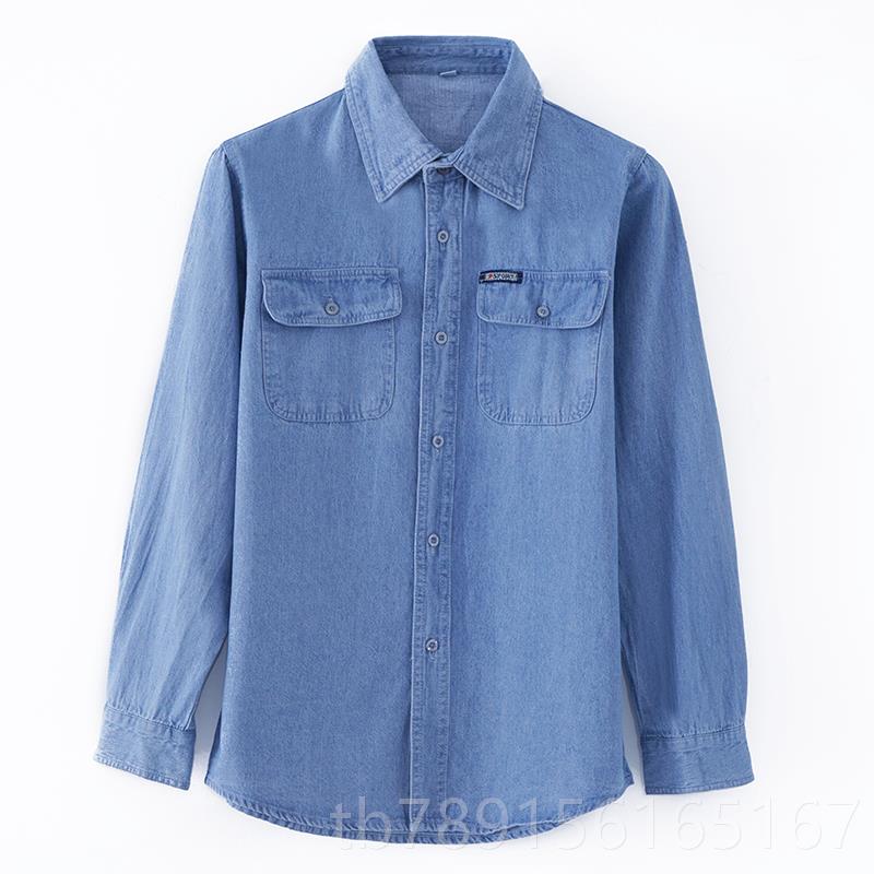 新款2020秋季仔作服衬衫男款长薄袖电焊工防烫牛耐磨纯工棉上衣男