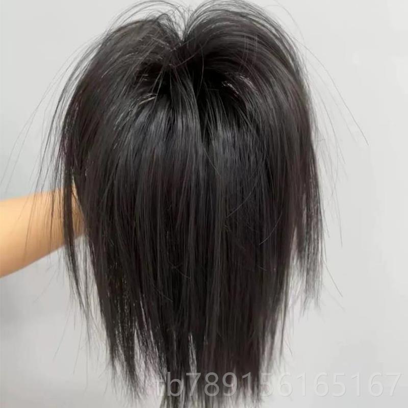 新款全真发瀑布式半辣扎马尾夹喷抓泉高马尾妹假发网红辫子蓬松增