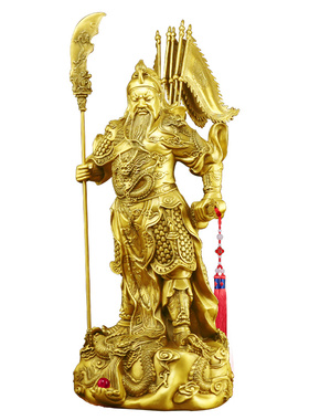 铜关公摆件客厅武关羽神像家用铜关二爷商铺公司乔迁开业礼品