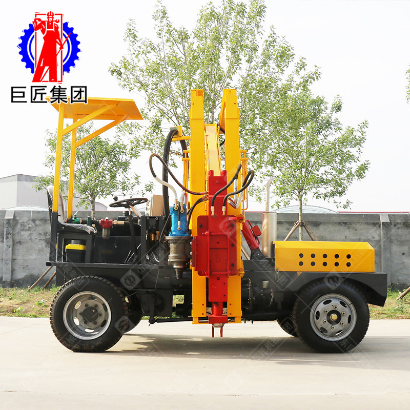高速护栏打桩机打拔钻一体护栏压桩机护栏打桩机全液压轮式钻孔机