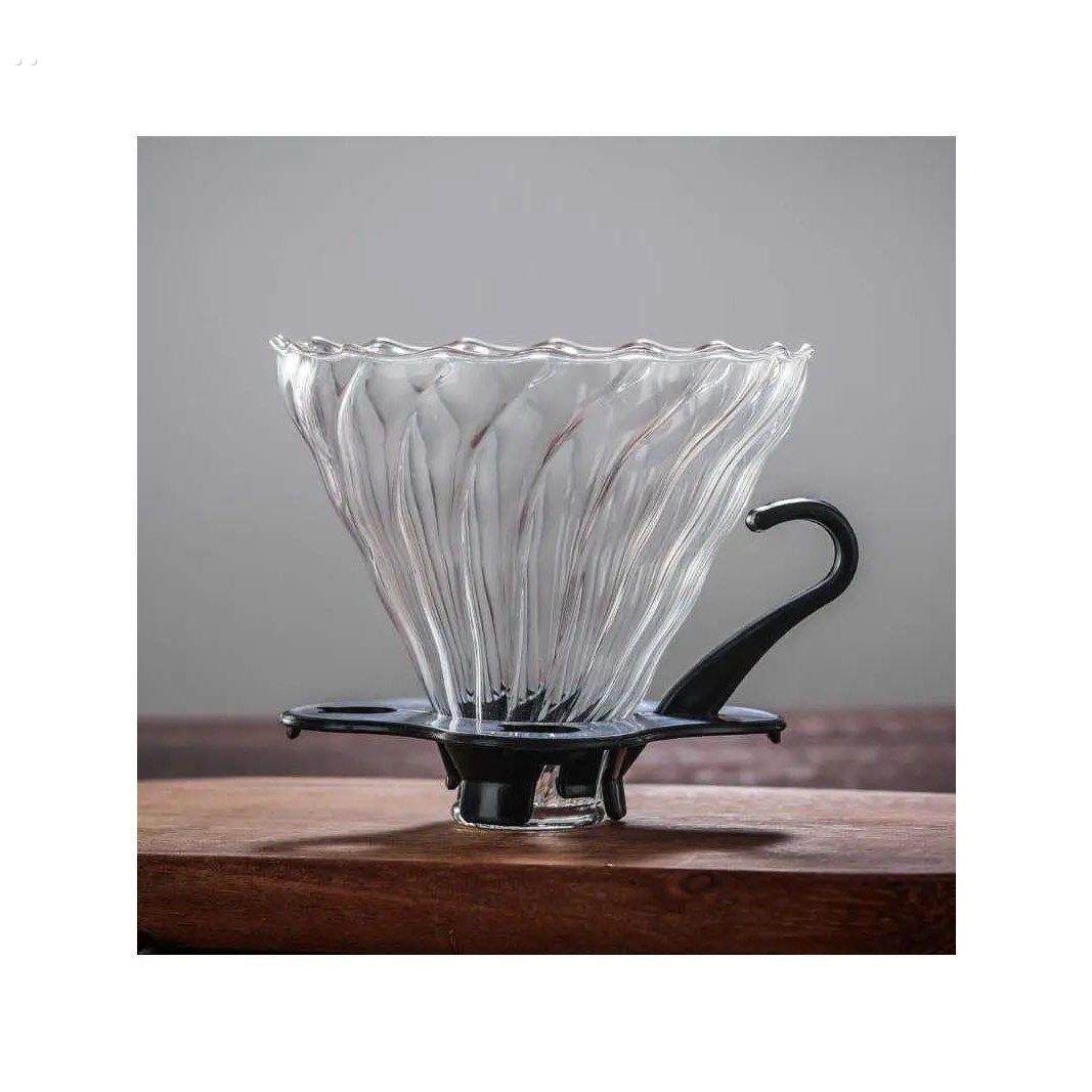 加厚手工玻璃咖啡漏斗滴滤杯 V60滴漏过滤杯条纹玻璃咖啡过滤器,餐饮具,咖啡壶,淘宝优惠券,粉丝福利购,淘宝优惠卷