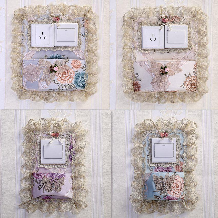 蕾丝带兜开关防尘保护套双开开关装饰套开关手机充电伴侣开关插座