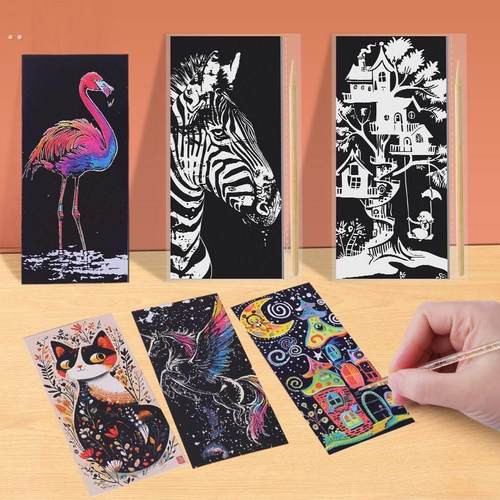 刮刮画夜景便携式便签书签创意学生无聊解闷手工diy解压礼物玩具