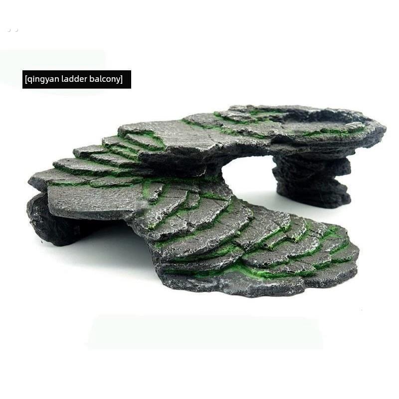 乌龟晒台爬虫楼梯爬台躲避洞守宫躲避屋水族箱宠物造景乌龟晾晒台