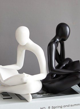 高级感抽象艺术人物坐姿摆件创意电视酒柜玄关家居轻奢高档装饰品