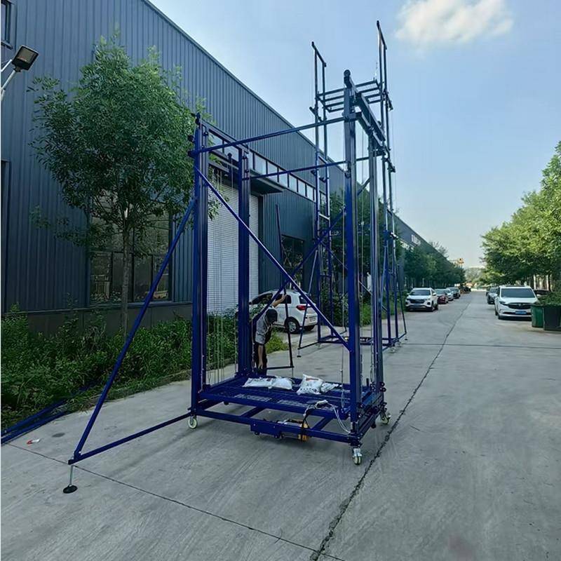 脚手架加厚加固楼房工地建筑工程活动梯架四杠镀锌移动电动脚手架
