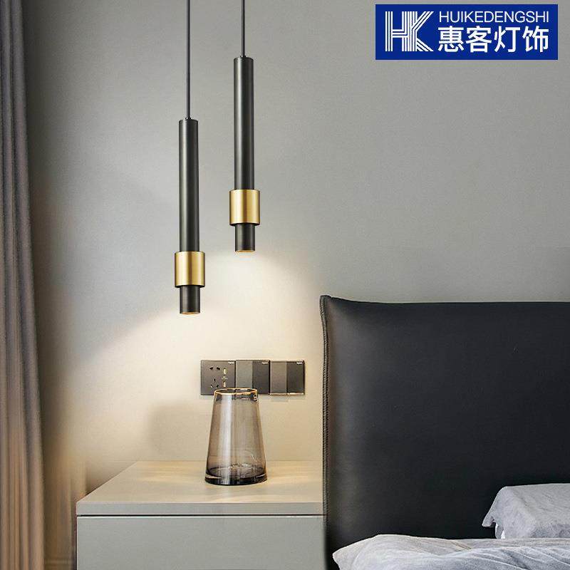 轻奢全铜卧室床头小吊灯客厅背景墙角壁灯长条吊灯温馨房间长线灯