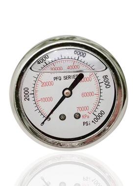 供耐震压力表充油注液全钢304轴向不锈钢高压表YNBF60Z70000KPA