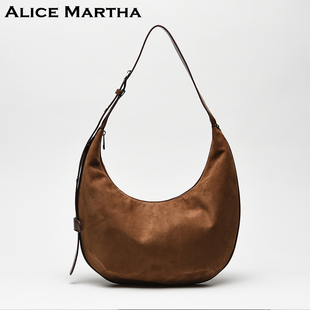 韩国ALICE MARTHA女秋冬大容量腋下包单肩饺子包通勤包新月包