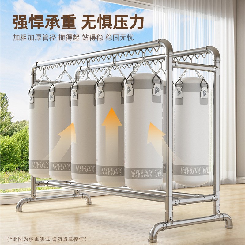 镀锌钢管晾衣架落地家用阳台挂衣户外室外防风双杆水管晒被子双杆