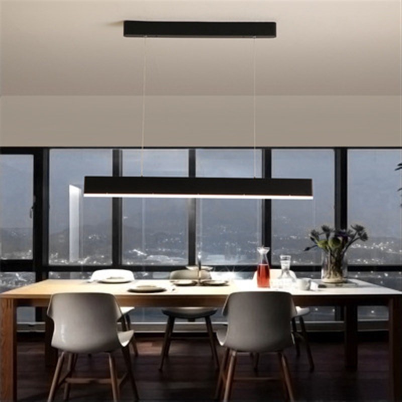 现代简约饭厅餐桌吊灯极简一字餐厅吊灯设计师款办公室长条吧台灯