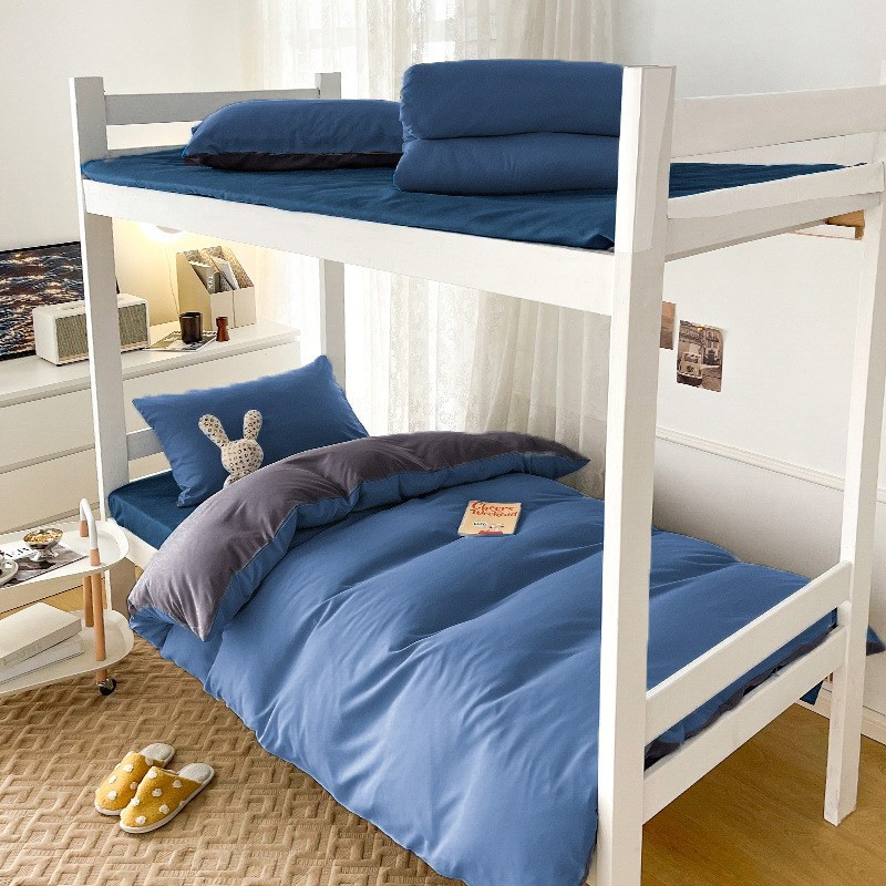 秋冬宿舍六件套上下铺一整套单人套装纯色磨毛被套床上用品三件套