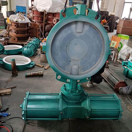 D671F46-16C DN100对夹式带反馈信号全衬氟气动蝶阀