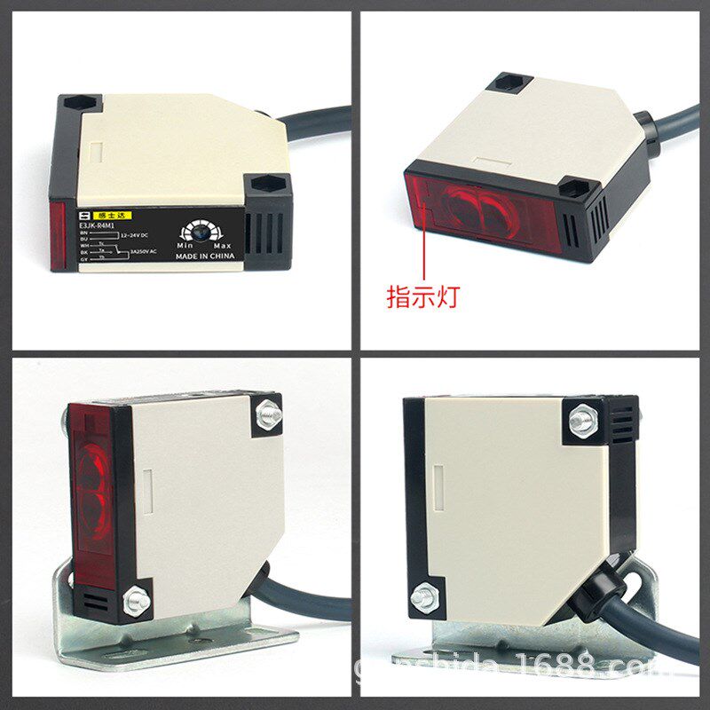 E3JK-R4M1回归镜面反射方形光电开关传感器12V24V220V反光板开关