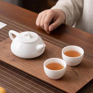 羊脂玉德化白瓷茶壶家用大容量泡茶壶办公室高端上档次泡茶器单壶