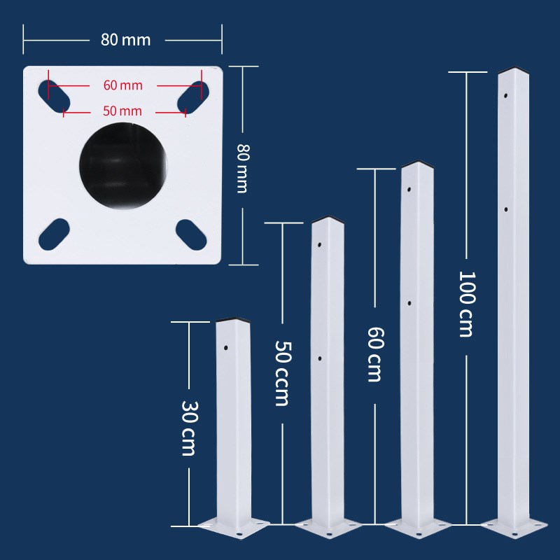 供应ZSX100cm方管立杆横臂加厚钢铁监控立杆鸭嘴高速球机支架