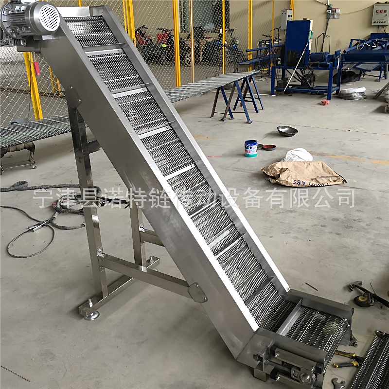海鲜冷冻不锈钢网带提升机爬坡上料机分选网链输送机