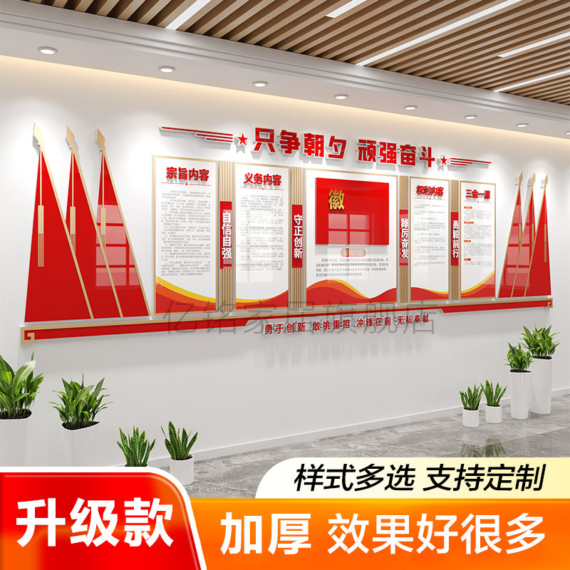 党支部会议室党建活动室背景墙