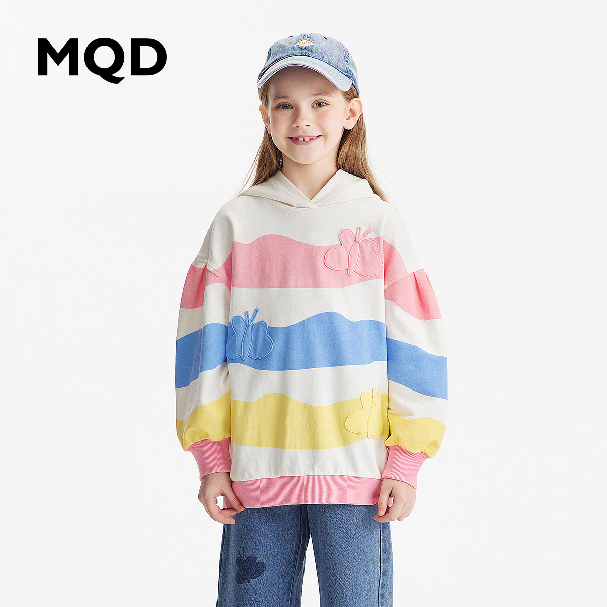 加绒装女MQD童时尚连帽衣女卫衣