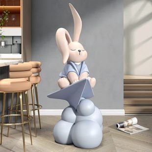 饰乔迁新居礼品 兔子客厅大型落地摆件家居饰品沙发电视柜旁音响装