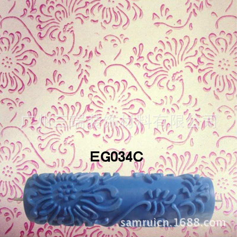 7寸印花滚筒工具液体壁纸漆滚花模具墙纸艺术涂料墙艺墙面漆刷