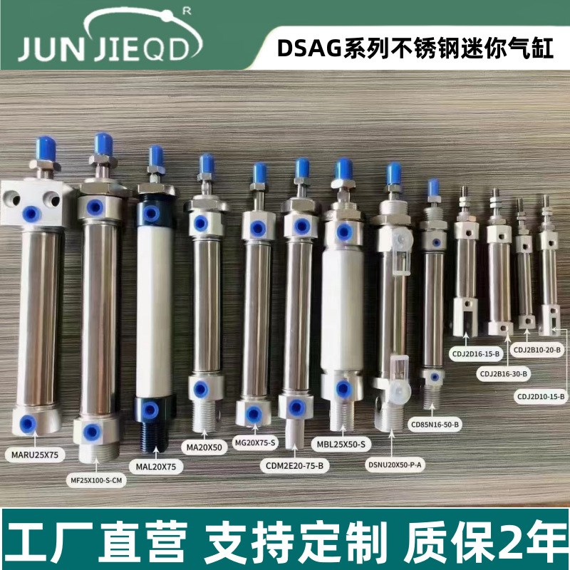 源头工厂DSAG-20/25/32/40/50/63费斯托型不锈钢迷你气缸笔型缸