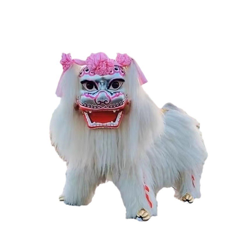 舞狮全套醒狮小白狮子双人舞狮白事舞狮全套舞狮表演道具