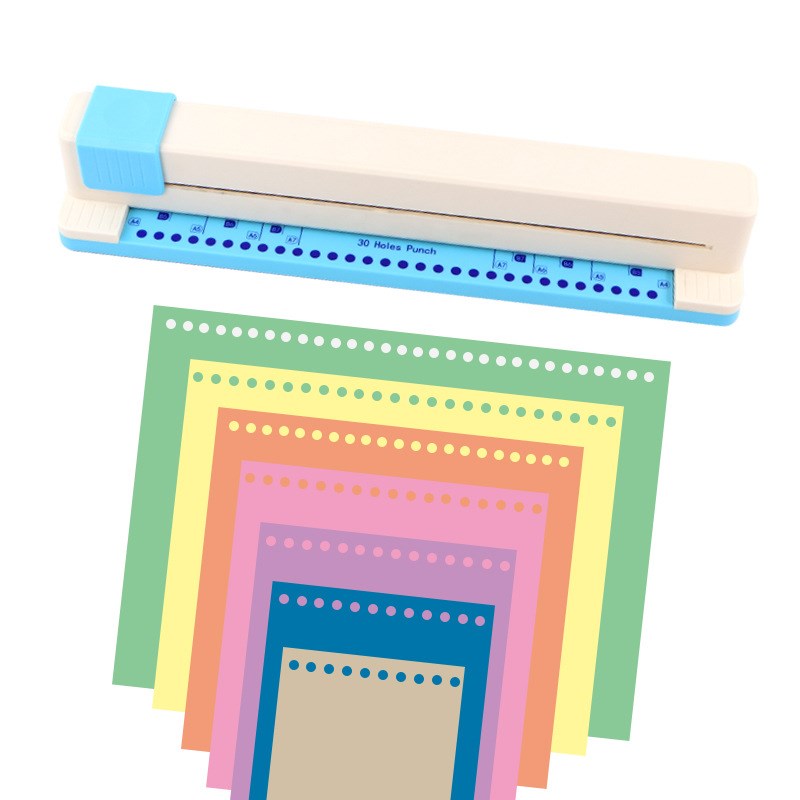 卡美30孔打孔机A4/B5/A5/B6/A6/B7/A7纸手推式活页多孔打孔器