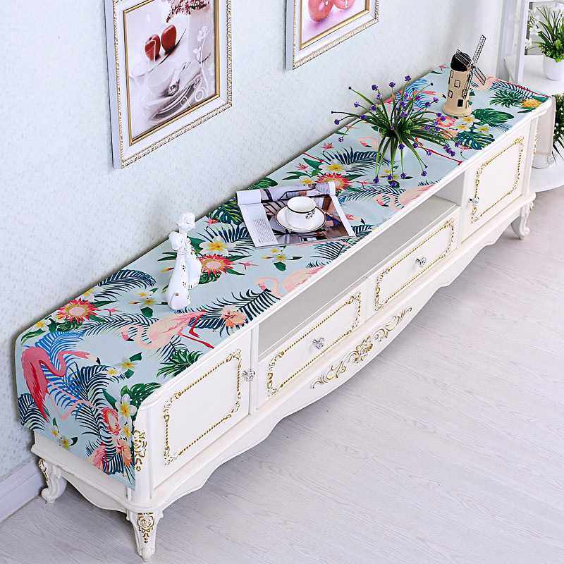 现代简约电视柜鞋柜盖巾欧式风格家用混纺桌布装饰台布清新桌垫