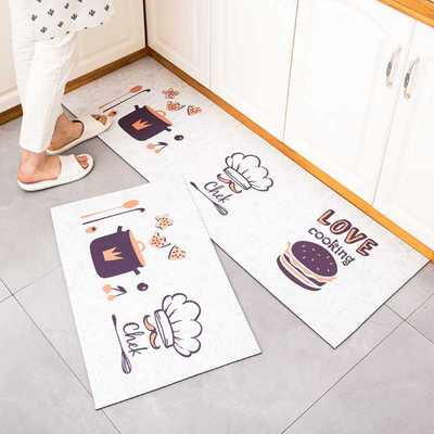 可擦洗可裁剪pu厨房地毯阳台脚垫防水防滑垫pvc厨房皮革地垫