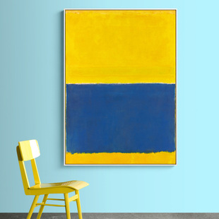 马克罗斯科抽象装饰画几何色块客厅沙发背景墙P挂画橙入户玄关壁