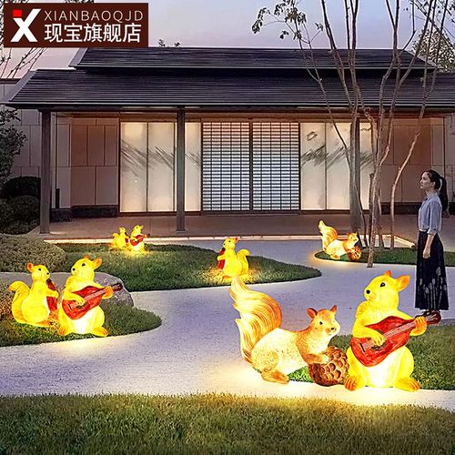 发光动物雕塑仿真摆件LED灯光户外别墅庭院O草坪造景观装饰防水灯