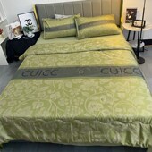 轻奢简约水洗真丝l夏凉被四件套凉感冰丝空调薄被子可机洗床笠款