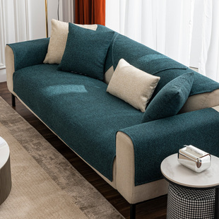 简约现代棉麻沙发垫四季通用无需测量轻I奢高端防滑座垫套罩巾盖