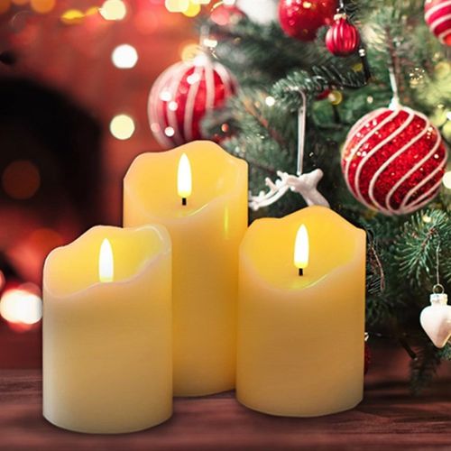 波浪口遥控电池仿真蜡烛灯浪漫场景桌面氛围小夜灯摄Y影婚礼布置